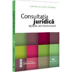 Cartea reprezinta o noutate in materie prin faptul ca abordeaza elaborarea unei consultatii juridice ca activitate profesionala si contureaza principalele etape ale acestei activitati Conceputa similar unui ghid metodologic lucrarea este structurata in noua capitole care abordeaza teme privind consultatia juridica drept activitate profesionala precum definirea acesteia forma pe care o poate imbraca profesionistii juristi care pot desfasura aceasta 