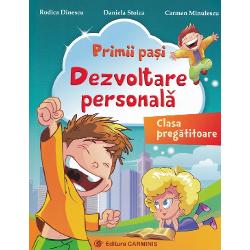 Lucrarea Primii pasi Dezvoltare personala abordeaza intr-un mod jucaus si creativ tematica propusa in noua programa scolara si se adreseaza elevilor din clasa pregatitoare parintilor si cadrelor didactice Grafica adecvata culorile vii si personajele prietenoase exercitiile variate si atractive bazate pe un fundament psihologic jocurile didactice explicatiile cuprinzatoare si concluziile educative de la sfarsitul lectiilor creeaza un cadru 