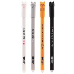 Descriere Roller gel cu rescriere Happy Color 05 mm Kitty diverse culori- roller cu cerneala termosensibila- textul se sterge prin frecare cu guma de la capatul instrumentului de scris- 4 forme cu tematica de pisici ale capacului rollerului- grosime scriere 05mm- culoare albastru cristal- varf roller bullet tip → scriere apropiata de 07 mm