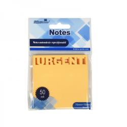 Notes adeziv stantat 75x75 Office Cover H1-URGENT orange neon 50 coliblister PVC
