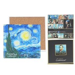 Suport ceramic Van Gogh – Noapte înstelat&259; 108 x 108 cmProtejeaz&259;-&539;i suprafe&539;ele cu stil artistic Acest suport ceramic p&259;trat este decorat cu celebra pictur&259; Noapte înstelat&259; de Vincent van Gogh &537;i aduce un plus de 