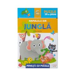 Animalele din jungl&259; preg&259;tesc un spectacol fantastic Cite&537;te povestea &537;i construie&537;te puzzle-ul 