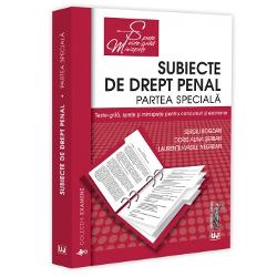 Prezenta lucrare cuprinde peste 1800 de grile &537;i 200 de spe&539;eminispe&539;e aferente tematicii de Drept penal Partea speciala constituind a&537;adar un instrument util atât pentru studen&539;i cât &537;i pentru persoanele care se pregatesc pentru examenele de admitere în profesiile juridice Cuprinsul lucrarii Într-o prima parte a lucrarii grilele &537;i spe&539;eleminispe&539;ele sunt grupate 