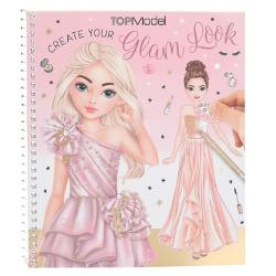 Glamour de ingenios Cartea de colorat TOPModel Create Your Glam Look are 36 de pagini cu figurine model care pot fi aranjate cu pixuri si autocolante De asemenea sunt incluse 6 foi de autocolante cu embosare sclipitoare cu folie la cald 3x argintiu 3x auriu