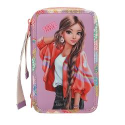 Penar echipat cu 3 compartimente cu breloc TOPModel Girl Power 113283