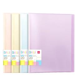 Mapa prezentare 40 folii coperti rigide culori pastel Bali DELI ideala pentru prezentari arhivari etc disponibila in 4 culori pastel albastru galben  mov si rosu Ideala pentru prezentari arhivari etcCaracteristici produsConfectionata din plastic cu coperti rigide Format A4Prevazuta cu 40 folii in interior fixate pe cotorDisponibila in 4 culori pastel albastru galben  mov si 