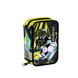 Acest penar echipat de la Mitama cu un design sportiv este ideal pentru a-ti organiza instrumentele de scris Penarul are trei compartimente generoase si vine echipat cu 47 de piese esentiale pentru scoalaDimensiuni 145 x 74 x 20 cmContinut 2 pixuri GOODY cancellabile albastru si rosu 2 creioane HB cu corp FLUO 1 marker pentru evidentiere TWICE 2 pixuri FLUO 1 lipici STRONGLUE 1 radiera FLUO 1 ascutitoare bidon FLUO 1 rigla de 15 cm FLUO 18 creioane 