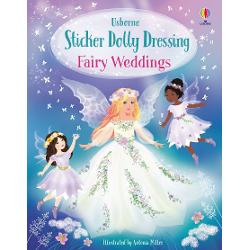 Discover the magical world of Sticker Dolly DressingUse the stickers in this magical book to dress the dolls for different fairy weddings Help bridesmaids pageboys and flower girls dress a fairy bride for her special day join a bridal procession where a fairy rides to her wedding on a unicorn join fairies dancing at a winter wedding and enjoy lots of other celebrations- The number 1 bestselling sticker series with characters to dress and 