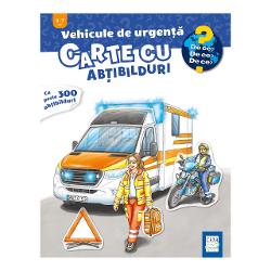 „Vehicule de urgen&539;&259;-Carte cu ab&539;ibilduri” e un album în format mare cu peste 300 de ab&539;ibilduri cu girofaruri autospeciale ambulan&539;e ma&537;ini de poli&539;ie ambarca&539;iuni de salvare &537;i elicoptere Micu&539;ii cititori pasiona&539;i de ma&537;ini speciale care î&539;i sar în ajutor atunci când e nevoie vor putea completa interiorul unei ambulan&539;e vor organiza construc&539;ia de baraje la locul unei 