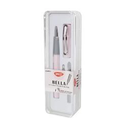 Stilou cu penit&259; de schimb corp din plastic roz• peni&539;&259; din iridiu tip F Fine – ideal&259; pentru scris fin subtire• corp din plastic roz – rezistent &537;i u&537;or• clem&259; metalic&259;• compatibil cu patron standard &537;i patron lung• setul include o penit&259; suplimentar&259; de schimb
