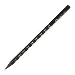Creion grafit B Grip lemn negru Midnight Gold Faber-Castell din colectia Sparkle Forma ergonomica triunghiulara si o mina lipita cu o tehnologie speciala ce ii confera o inalta rezistenta la rupere Mina de tarie B pentru o scriere confortabila Creioane atractive cu vopsea in culori perlate si puncte stralucitoare Capat rotunjit stralucitordiv 