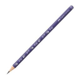 Creion grafit HB Dinozauri Faber-Castell fara guma forma ergonomica triunghiulara Lipirea speciala SV previne ruperea minei Vopsea pe baza de apa Mina creion HB Corp albastru cu print dinozauri 
