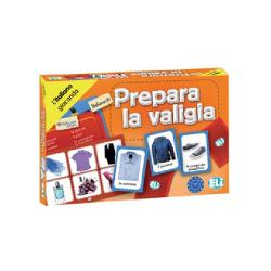 È un gioco divertente in cui i giocatori dovranno preparare la valigiacercando di ottenere per primi tutti gli indumenti e gli accessori checompaiono nella loro lista Il gioco si utilizza anche come tombolae facilita l’apprendimento il rinforzo e l’uso corretto di strutturelinguistiche e lessico relativi all’abbigliamento presentandoliall’interno di una situazione stimolante il viaggioLa scatola 