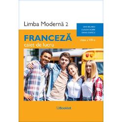 Limba modern&259; 2 – Francez&259; – caiet de lucru pentru clasa a VIII-a este instrumentul ideal pentru fixarea &537;i consolidarea no&539;iunilor prev&259;zute în programa &537;colar&259; Eficient &537;i u&537;or de utilizat caietul vizeaz&259; îmbog&259;&539;irea vocabularului uzual aprofundarea no&539;iunilor de gramatic&259; dezvoltarea competen&539;elor de receptare exprimarea diferitelor tipuri de mesaje orale &537;i 