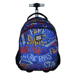 Acest rucsac pe roti usor si cu forma anatomica este realizat din materiale rezistente la apa Designul sau este captusit respirabil si ergonomic oferind confort maxim in utilizare In partea inferioara se gaseste un buzunar impermeabil ascuns care protejeaza rotile pastrand curatenia atunci cand este purtat pe spateCaracteristici specialeSistem de troller cu maner telescopic si roti din cauciuc durabile pentru transport 