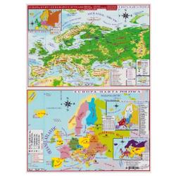 Plansa include 4 pagini fiecare cu o harta distincta • Harta fizica a Europei pe partea frontala • Harta politica a Europei pe verso • Harta climatica a Europei in interior • Harta fluviilor si lacurilor din Europa in interiorAceasta este plastifiata pe ambele fete si pliata pentru o utilizare practicaHartile geografice sunt instrumente esentiale pentru explorarea si intelegerea lumii Ele ofera reprezentari vizuale ale terenurilor resurselor 