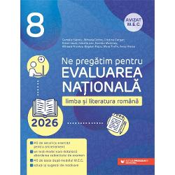 Lucrarea Ne preg&259;tim pentru Evaluarea Na&539;ional&259; 2026 Limba &537;i literatura român&259; Clasa a VIII-a reprezint&259; un auxiliar complet de preg&259;tire a primului examen important din via&539;a unui elevCon&539;ine– 40 de seturi cu exerci&539;ii de antrenament preg&259;titoare pentru cerin&539;ele specifice subiectului de examen;– un 