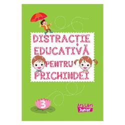 O c&259;rticic&259; în care cei mici vor descoperi activit&259;&539;i captivante care îmbin&259; înv&259;&539;area cu joaca Prichindeii se vor întâlni cu provoc&259;ri precum potrive&537;te forma g&259;se&537;te umbra une&537;te jum&259;t&259;&539;ile g&259;se&537;te drumul une&537;te punctele &537;i coloreaz&259; mare-mic ghice&537;te imaginea &537;i multe alteleIdeal&259; pentru dezvoltarea gândirii logice &537;i 