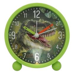 E timpul pentru dinozauri Ceasul de&537;tept&259;tor rotund verde cu motivul super cool cu &8203;&8203;T-rex pe cadran are acele silen&539;ioase &537;i o func&539;ie practic&259; de iluminare prin simpla ap&259;sare a unui buton Baterie 1x AA 15V inclus&259; &537;i înlocuibil&259;section 