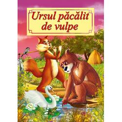 Ursul pacalit de vulpe-Poveste ilustrataUrsul pacalit de vulpe repovestita dupa Ion Creanga este o carte potrivita pentru copiii de gradinita si cei din clasele mici care abia au invatat sa citeasca Ilustratiile colorate stimuleaza creativitatea copiilor care pot vizualiza mai usor firul povestiiTextul cartii are un format mare si este structurat pe paragrafe carora le corespund ilustratii specifice facand cartea usor de urmarit de cititorii incepatoriAceasta 