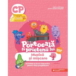 Auxiliarul Portocal&259; &537;i prietenii lui Muzic&259; &537;i mi&537;care Activit&259;&539;i &537;i jocuri distractive pentru clasa preg&259;titoare urmeaz&259; cu fidelitate programa &537;colar&259; în vigoare fiind destinat utiliz&259;rii pe parcursul întregului an &537;colar Activit&259;&539;ile de înv&259;&539;are folosite în abordarea con&539;inuturilor curriculare sunt diferite atât prin forma de prezentare cât &537;i prin 
