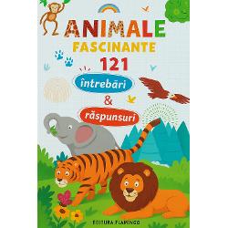Animale fascinante  121 intrebari si raspunsuri este o carte interactiva pentru copii plina de informatii captivante si curiozitati despre lumea animalelor Prin intrebari amuzante si raspunsuri clare micii cititori descopera secretele speciilor salbatice si domestice intr-un mod educativ si distractiv Ilustratiile atractive si explicatiile pe intelesul copiilor transforma aceasta carte intr-un ghid perfect pentru cei pasionati de natura si animale