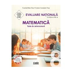 Teste de antrenament pentru Evaluarea Na&539;ional&259; Matematic&259; se adreseaz&259; elevilor care se preg&259;tesc pentru examenul de Evaluare Na&539;ional&259; Este un instrument de recapitulare &537;i de sistematizare a celor mai importante con&539;inuturi din programa &537;colar&259; în vigoare &355;inând cont în acela&351;i timp de competen&355;ele vizate de programa pentru examenul de Evaluare Na&355;ional&259; pentru 