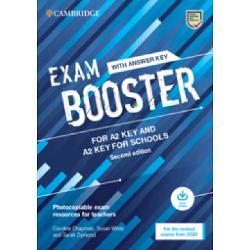 Product descriptionEssential exam task practice for class or home study for use alongside a coursebook or intensively before the examFocus on essential exam practice for the revised 2020 exams with the Exam Booster for A2 Key and A2 Key for Schools Maximise learners potential with dedicated exam task practice for class or home study 48 exam tasks practise each part of the exam three times while exam facts provide practical information Exam tips provide useful advice on how 