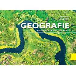 Geografie – caiet de lucru pentru clasa a VIII-a se adreseaz&259; atât elevilor care doresc s&259;-&537;i îmbun&259;t&259;&539;easc&259; cuno&537;tin&539;ele la aceast&259; disciplin&259; cât &537;i profesorilor pentru lucrul la clas&259; dup&259; fiecare lec&539;ie parcurs&259;Auxiliarul propune o abordare progresiv&259; a no&539;iunilor de geografia României de la itemi de recunoa&537;tere pe hart&259; pân&259; la eseuri 