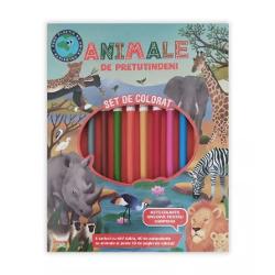 COLOREAZ&258; &536;I CREEAZ&258; O LUME S&258;LBATIC&258;• 8 carioci cu vârf dublu• 60 de autocolante grozave cu animale• peste 30 de pagini de colorat• cutie de depozitare reutilizabil&259; superu&537;or de mânuit