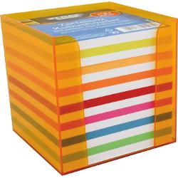 Cub de hartie color cu support din plastic coloratContine 700 coli hartie Format 96x96x96xmm