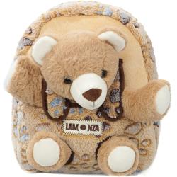 Design atractiv cu ursulet de plus 3D;Material moale catifelat si placut la atingere;Bretele ajustabile pentru confort sporit;Inchidere cu fermoar rezistent;Dimensiune ideala pentru copii;Culoare bej cu imprimeu vesel si detalii brodate