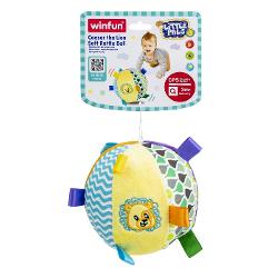 Mingea zornaitoare moale cu leu brodat este jucaria ideala pentru stimularea simturilor bebelusilor Fabricata din materiale de inalta calitate aceasta minge este delicata la atingere si sigura pentru joaca Leul brodat adauga un element vizual atractiv care va captiva atentia celor mici Etichetele cu bucla sunt concepute pentru a ajuta la dezvoltarea abilitatilor motorii fine Cand este agitata mingea produce un sunet delicat de zornaitoare care atrage atentia bebelusului si il incurajeaza 