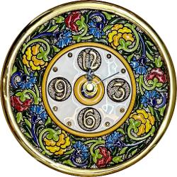 Ceas din ceramic&259; spaniol&259; pictat &537;i aurit manual – Diametru 17 cmAdaug&259; un strop de rafinament în casa ta cu acest ceas unic realizat din ceramic&259; spaniol&259; de calitate Decorat manual &537;i aurit cu aten&539;ie este creat prin metoda tradi&539;ional&259; cuerda seca 