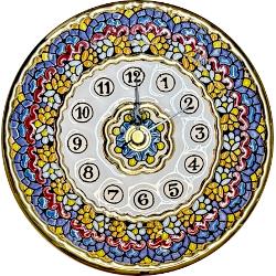 Ceas din ceramic&259; spaniol&259; pictat &537;i aurit manual – Diametru 14 cmAdaug&259; un strop de rafinament în casa ta cu acest ceas unic realizat din ceramic&259; spaniol&259; de calitate Decorat manual &537;i aurit cu aten&539;ie este creat prin metoda tradi&539;ional&259; cuerda seca 