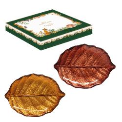 Set 2 platouri de sticl&259; în form&259; de frunz&259; 20x14 cm – Easy Life colec&539;ia Forest DreamAdaug&259; elegan&539;&259; &537;i un strop de natur&259; meselor tale cu acest set de dou&259; platouri de sticl&259; parte din colec&539;ia Forest Dream de la 