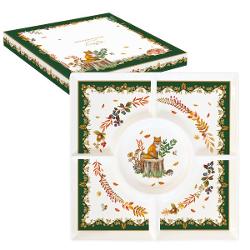 Platou din por&539;elan pentru aperitiv 25x25 cm – Easy Life colec&539;ia Forest DreamUn platou elegant &537;i practic realizat din por&539;elan fin perfect pentru servirea aperitivelor sau a deserturilor Face parte din colec&539;ia Forest Dream de la strong data-start294 