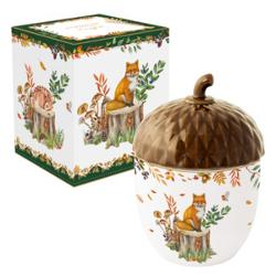 Borcan din por&539;elan cu capac în form&259; de ghind&259; 20 cm – Easy Life colec&539;ia Forest DreamUn accesoriu elegant &537;i practic pentru casa ta acest borcan din por&539;elan fin semnat Easy Life face parte din fermec&259;toarea colec&539;ie em 