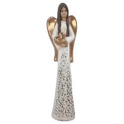 Decoratiune de Cr&259;ciun – Înger din ceramic&259; 40 cm pictat manualÎntâmpin&259; s&259;rb&259;torile cu elegan&539;&259; Acest înger din ceramic&259; înalt de 40 cm este decorat manual fiecare detaliu fiind lucrat cu grij&259; &537;i aten&539;ie Perfect pentru a ad&259;uga un strop de magie atmosferei de 