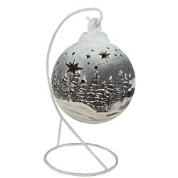 &10024; Ornament de Cr&259;ciun din ceramic&259; cu LED – glob pe suport metalic 15 cm &10024;Adaug&259; magie s&259;rb&259;torilor cu acest ornament de Cr&259;ciun realizat din ceramic&259; &537;i decorat manual ce surprinde un fermec&259;tor peisaj de iarn&259;&128313; strong data-start319 