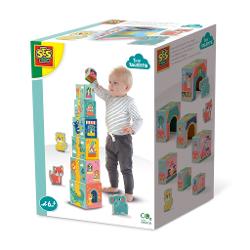 Cu acest set de la SES Creative copiii se pot distra ore în &537;ir &536;apte cutii de stivuire deschise cu ilustra&539;ii super distractive g&259;zduiesc cele trei figurine-animale din lemn care vin impreuna cu acest set Stivui&539;i blocurile în moduri diferite &537;i l&259;sa&539;i animalele s&259; treac&259; prin g&259;urile din turn Fiecare latura a turnului are o tem&259; diferit&259; Face&539;i un tren un copac o strad&259; un turn &537;i multe 