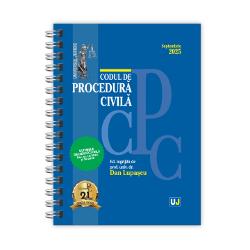 Lucrarea Codul de procedura civila Septembrie 2025 editie spiralata tiparita pe hartie alba de calitate superioara si ingrijita de prof univ dr Dan Lupascu contine textul Codului de procedura civila actualizat imbogatit cu dispozitii de aplicare decizii ale Curtii Constitutionale DECIZII ICCJ RIL – inclusiv Dec nr 152025 si 162025 hotarari prealabile TAXE 