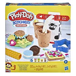 Stii cat este ceasul Este timpul pentru gustari haioase facute din plastilina Play-Doh Copiii de 3 ani si mai mari care adora sa fie creativi cu jucarii de gatit si plastilina modelatoare vor fi incantati sa creeze propriile versiuni Play-Doh ale gustarilor preferate de copii Cu ustensile Play-Doh usor de folosit si plastilina Play-Doh in culori variate sunt atat de multe creatii pe care imaginatia lor le poate &bdquogati&rdquo Creeaza preparate uimitoare adauga stralucire 