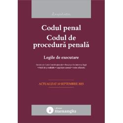 Codul penal Codul de procedura penala Legile de executare reuneste cele doua coduri penale si legile de executare a pedepselor masurilor privative si masurilor neprivative de libertate – Legile nr 253 si nr 254 din 2013De asemenea Codul penal Codul de procedura penala Legile de executare prezinta pe langa textele consolidate ale actelor normative deciziile Curtii Constitutionale prin care s-a constatat neconstitutionalitatea unor articole din coduri sau din legile 