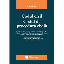 Codul civil Codul de procedura civila reuneste textele la zi ale celor doua legi in vigoare in materie civila si de procedura civila oferind o baza teoretica de studiu practicienilor cadrelor didactice studentilor dar si tuturor celor implicati in interpretarea si aplicarea acestor dispozitiiAcolo unde este cazul la finalul articolelor sunt indicate cu caractere italice textele corespondente din actele normative care au fost abrogate si al caror 