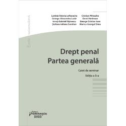 Lucrarea Drept penal Partea generala Caiet de seminar este redactata de cadre didactice de la Departamentul de Drept penal al Facultatii de Drept a Universitatii din Bucuresti care au ca specializare materia de studiu Drept penal – partea generalaInstitutiile juridice din Partea generala a Codului penal sunt prezentate intr-o maniera schematica ce are ca scop facilitarea intelegerii trasaturilor fundamentale si a conditiilor in care acestea isi produc efectele Aspectele 