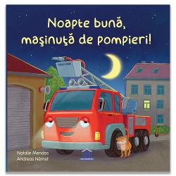O zi plin&259; de interven&539;ii &537;i aventuri se apropie de sfâr&537;it iar micu&539;a ma&537;inu&539;&259; de pompieri obosit&259; dar fericit&259; se preg&259;te&537;te de culcare Înainte s&259; adoarm&259; î&537;i viziteaz&259; prietenii – ma&537;ina de poli&539;ie excavatorul &537;i ambulan&539;a – &537;i le ureaz&259; tuturor „Noapte bun&259;”Aceast&259; poveste cald&259; &537;i plin&259; de rime 