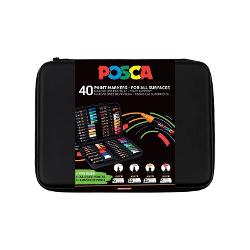 Mapa din PVC Uniball Posca echipata cu 40 de markere Universul culorilor capata o noua dimensiune Markerele din aceasta mapa deosebita sunt potrivite pentru orice suprafataO colectie impresionanta ideala atat pentru artistii profesionisti cat si pentru pasionatii de proiecte handmade Caracteristici markere Posca- varfuri cu 4 grosimi diferite pentru trasarea de linii perfecte PC-1M PC-3M PC-5M 