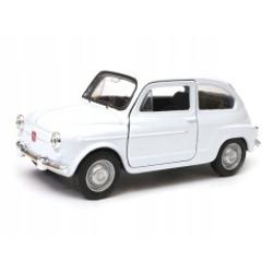 O copie sofisticat&259; a ma&537;inii retro Fiat 600 din piese metalice &537;i plastice Modelul este disponibil &icirc;n trei versiuni - alb galben &537;i ro&537;u Modelele sunt potrivite pentru aproape toate genera&539;iile datorit&259; manoperei lor Sunt potrivite nu numai pentru joaca copiilor ci &537;i pentru colec&539;ionari Ma&537;ina are un mecanism de tragere &icirc;napoi &537;i u&537;i care se deschid &537;i este realizat&259; la o scar&259; de 134 - 