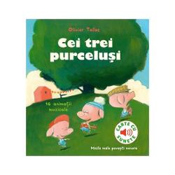 Descoper&259; povestea celor trei purcelu&537;i &537;i distreaz&259;-te ap&259;sând pe iconi&539;ele cu sunete de pe fiecare pagin&259;Ascult&259; purcelu&537;ii cum cânt&259; fluier&259; sfor&259;ie dau cu ciocanul sau taie cu fer&259;str&259;ul cum se opinte&537;tet&259;ietorul de lemne cum morm&259;ie zidarul cum sufl&259; &537;i r&259;sufl&259; lupul cum bolborose&537;te mâncarea de pe foc cum sun&259; 